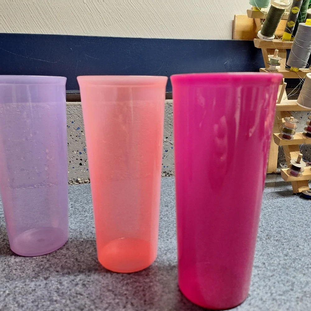 Tupperware 16oz Tumblers, #5107L-8,-4,-11,-14-12 Vintage, Set of 5